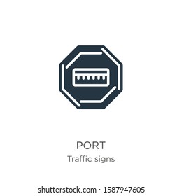 Port icon vector. Trendy flat port icon from traffic signs collection isolated on white background. Vector illustration can be used for web and mobile graphic design, logo, eps10