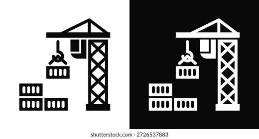 Icono de puerto blanco y negro estilo de fondo