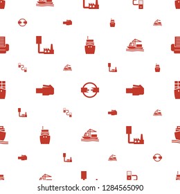 port icons pattern seamless white background. Included editable filled cargo ship, cable, phone connection cable, phone cable icons. port icons for web and mobile.