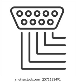 Port Interface Icon Vector Illustration Outline
