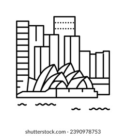 port jackson line icon vector. port jackson sign. isolated contour symbol black illustration