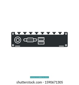 Port lan icon vector illustration logo template for many purpose. Isolated on white background.