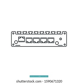 Port lan icon vector illustration logo template for many purpose. Isolated on white background.