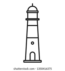 Port lighthouse icon. Outline port lighthouse vector icon for web design isolated on white background
