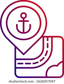 Diseño de icono de Vector de línea de puerto