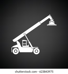 Port loader icon. Black background with white. Vector illustration.