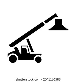 Port Loader Icon. Black Stencil Design. Vector Illustration.