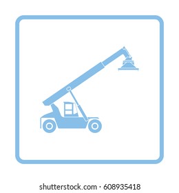 Port loader icon. Blue frame design. Vector illustration.