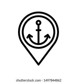Port location icon in outline style