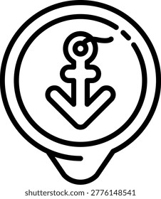 Port Location Illustration vector Icon Design