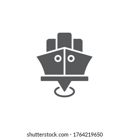 Port location pin vector icon symbol map isolated on white background