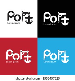 Port Logo Vector Design 001 Stock Vector Royalty Free 1558457525 Shutterstock