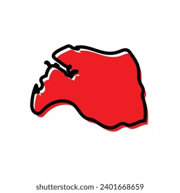 Port Louis districts of the Mauritius vector map illustration. 