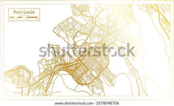 Stock Vektor Port Louis Mauritius City Map Retro Bez Autorskych Poplatku