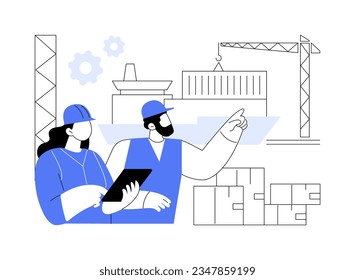 Port manager abstract concept vector illustration. Operation supervisors controls goods sea transportation, export and import business, foreign trade, transcontinental logistics abstract metaphor.