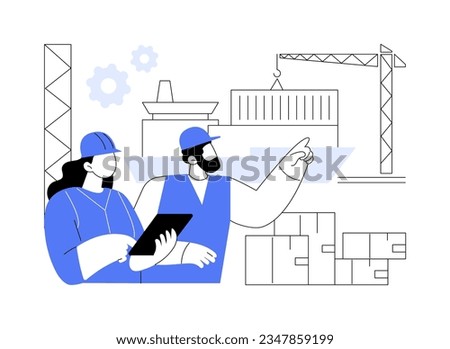 Port manager abstract concept vector illustration. Operation supervisors controls goods sea transportation, export and import business, foreign trade, transcontinental logistics abstract metaphor.
