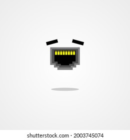 Port modem ethernet closed eyes emoticon