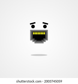Port modem ethernet worry emoticon