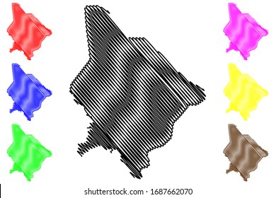 Port Moresby City (Independent State of Papua New Guinea, National Capital District) map vector illustration, scribble sketch Pom City or Moresby map