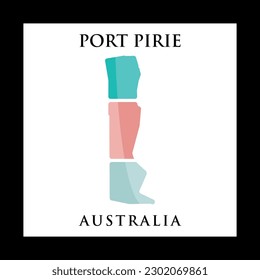 Port Pirie City Map Geometric Modern Creative Logo