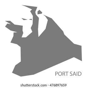 Port Said Egypt Map grey