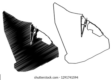 Port Said Governorate (Governorates of Egypt, Arab Republic of Egypt) map vector illustration, scribble sketch Port Said map