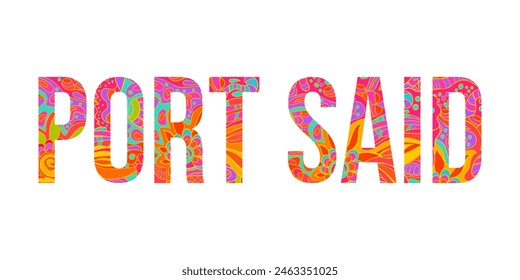 Port Said text design vector