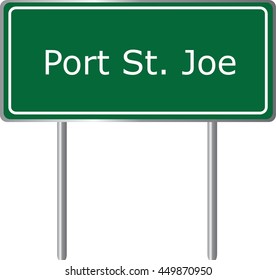 Port St. Joe , Florida, road sign green vector illustration, road table, USA city