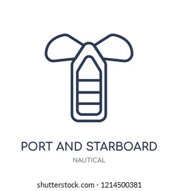 port and starboard icon. port and starboard linear symbol design from Nautical collection. Simple outline element vector illustration on white background.