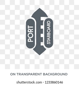 port and starboard icon. Trendy flat vector port and starboard icon on transparent background from Nautical collection. 