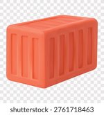 Port Terminal Vector Icon Set | 3D icon set | a red shipping container