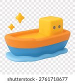 Port Terminal Vector Icon Set | 3D icon set | a small tugboat