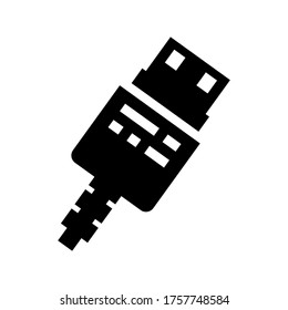 icono usb puerto o logotipo símbolo de signo aislado ilustración vectorial - iconos vectoriales de estilo negro de alta calidad
