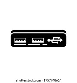 port usb  icon or logo isolated sign symbol vector illustration - high quality black style vector icons
