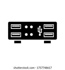port usb  icon or logo isolated sign symbol vector illustration - high quality black style vector icons
