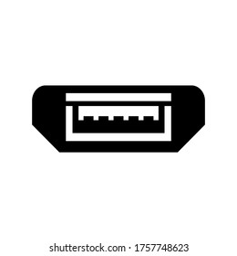 icono usb puerto o logotipo símbolo de signo aislado ilustración vectorial - iconos vectoriales de estilo negro de alta calidad
