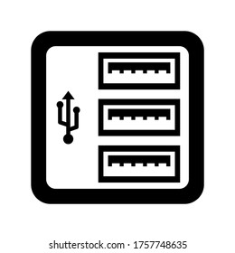 port usb  icon or logo isolated sign symbol vector illustration - high quality black style vector icons
