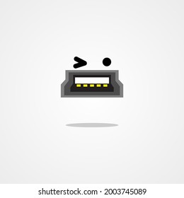 Port usb mini B wink emoticon