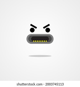 Port usb Typ C wütende Emoticon