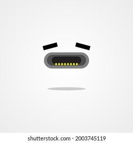 emoticono de ojos cerrados tipo C de puerto usb
