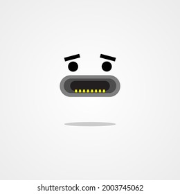 Emoticono de preocupación tipo C de puerto