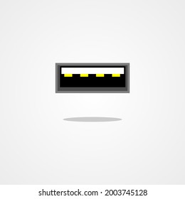 Port usb type A icon with gray background