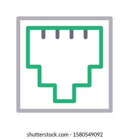 port vector color line icon 