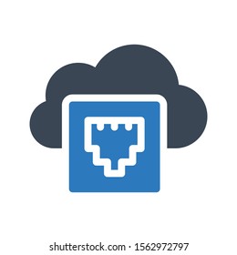 port  vector glyph colour icon 