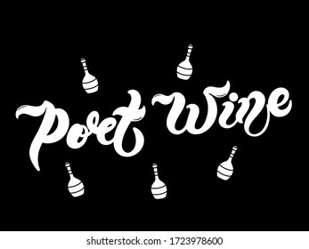 Portwein. Art des alkoholischen Getränks. Handgezeichnete Schrift. Vektorgrafik. Bestens für Restaurant- oder Bar-Design