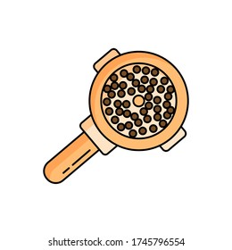 Porta filter, coffee icon. Simple colored field outline vector illustration for ui and ux, website or mobile application