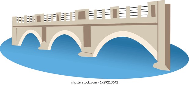 Porta Napoli bridge (also known as Stone Bridge) of Taranto, Puglia, Italy in vector