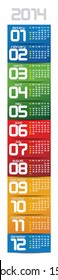 portable 2014 year vector calendar