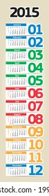 portable 2015 year vector calendar