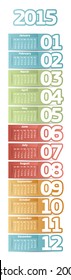 portable 2015 year vector calendar
